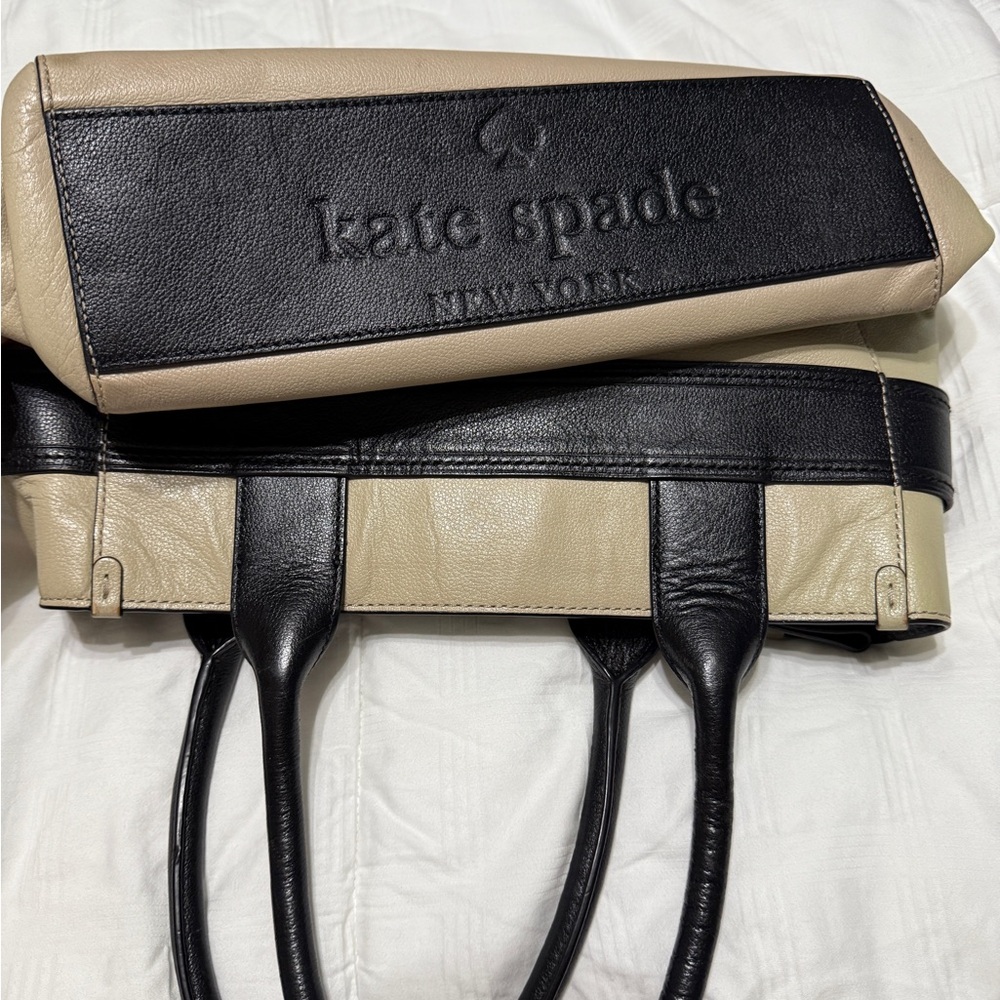 Kate Spade Black and Tan Leather Shoulder Bag - Picture 5 of 6